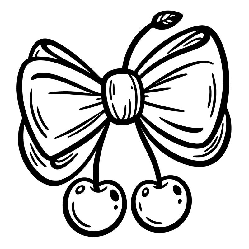 bow with a cherry wrapped around it