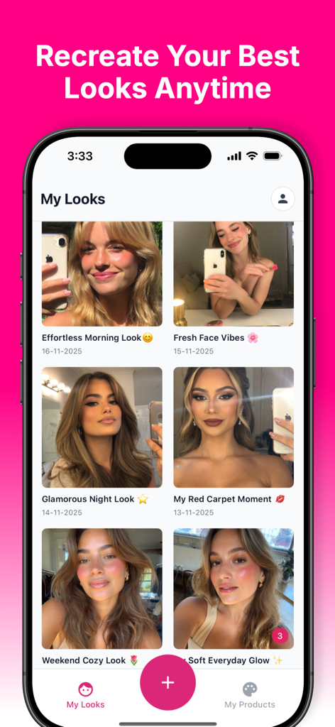BeautyJournal - A gallery of user makeup looks in the BeautyJournal mobile app