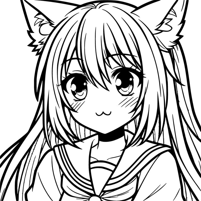 anime girl with cat ears