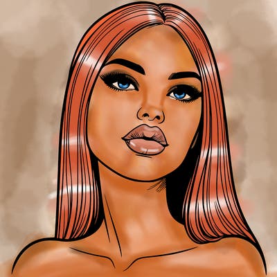 realistic woman with full lips