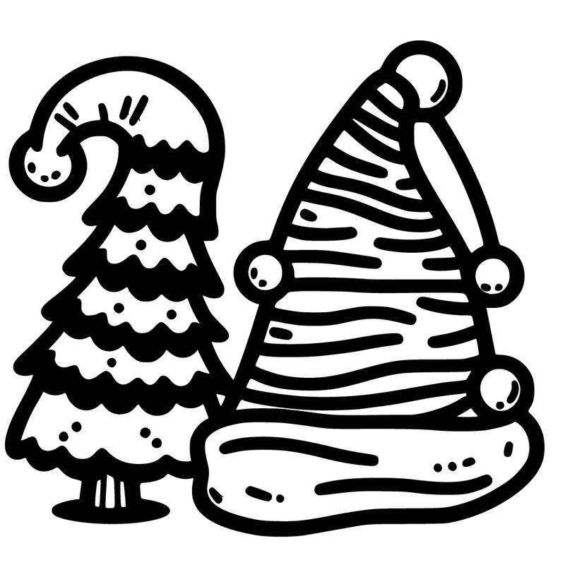 christmas hat with tree