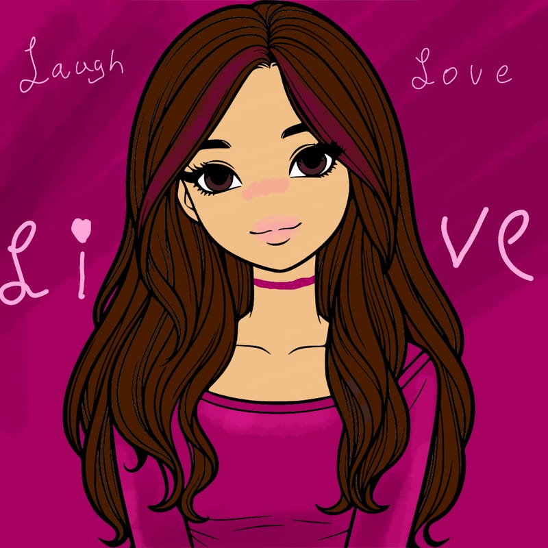 realistic girl with long hair