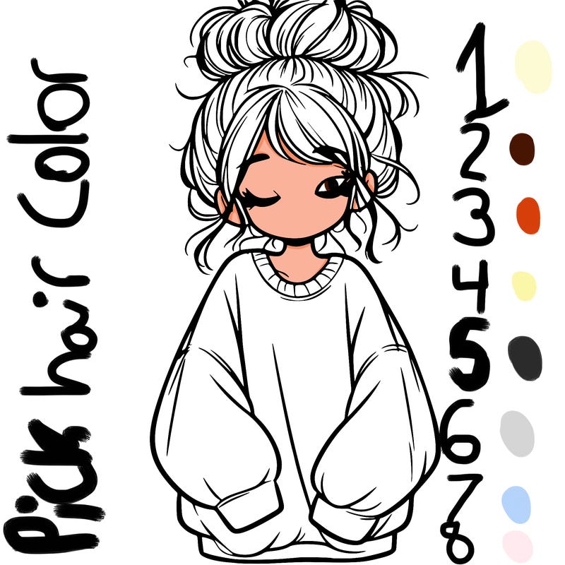 girl with baggy sweatshirt and messy bun