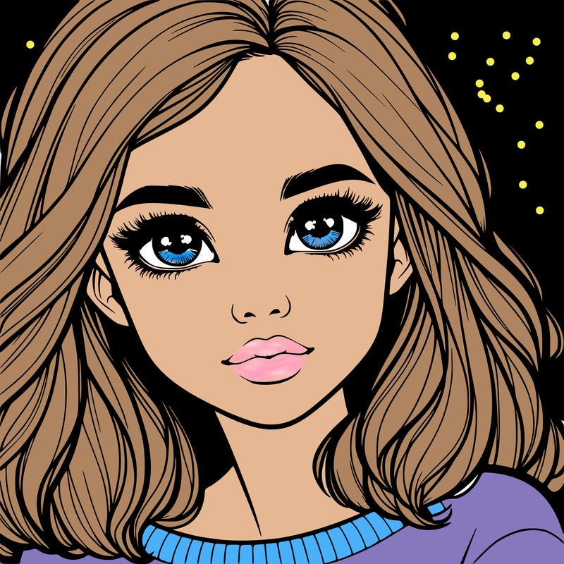 realistic girl whith cute eyes