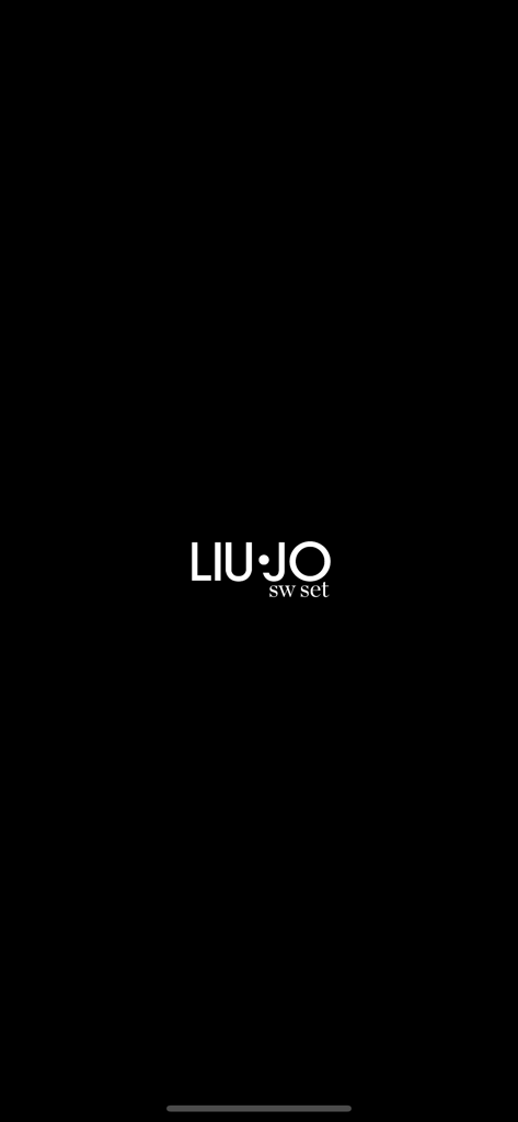 LIUJO SW SET - Logo de la marque LIUJO SW SET affiché sur un écran de démarrage noir minimaliste