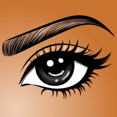 eye closeup with eyebrow