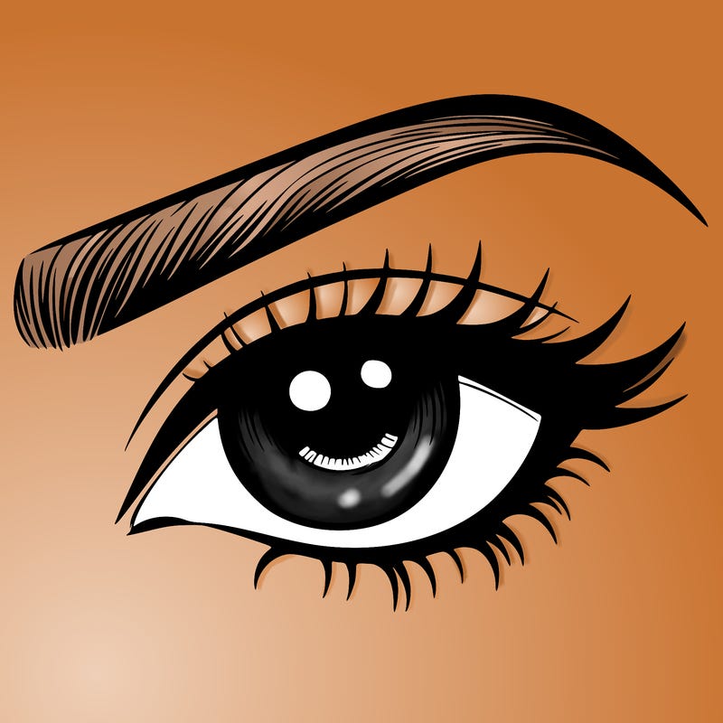 eye closeup with eyebrow