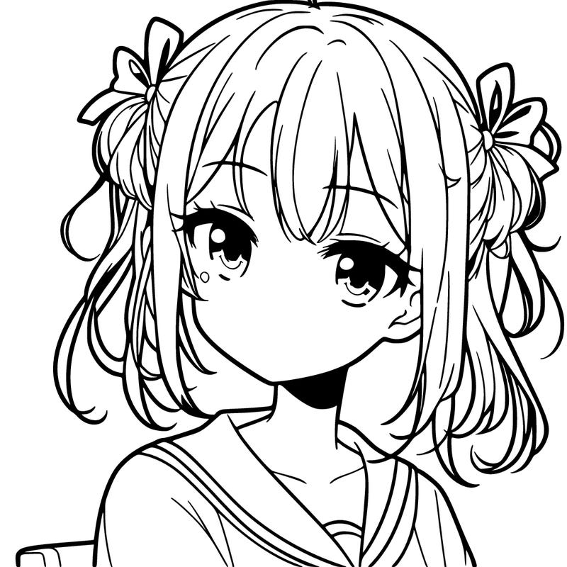 anima girl with neutral face