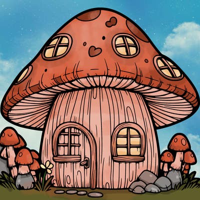 realistic mushroom house 🍄
