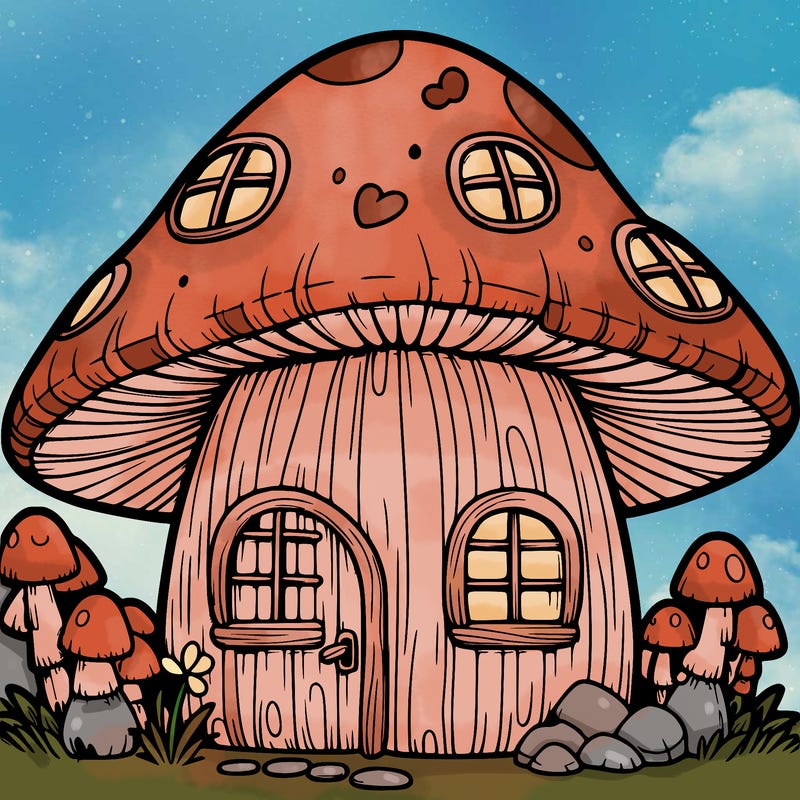 realistic mushroom house 🍄