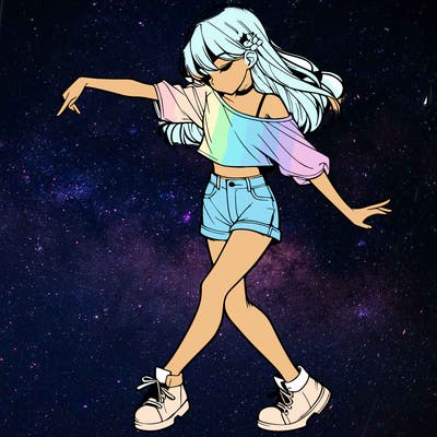 realistic girl danceing