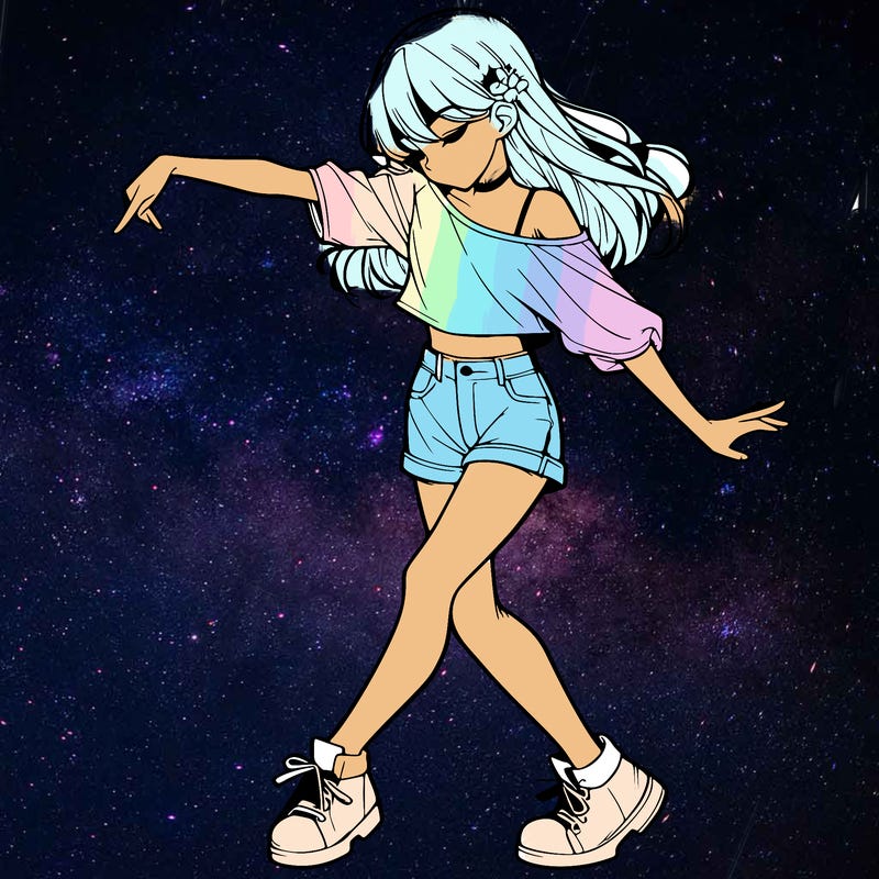 realistic girl danceing