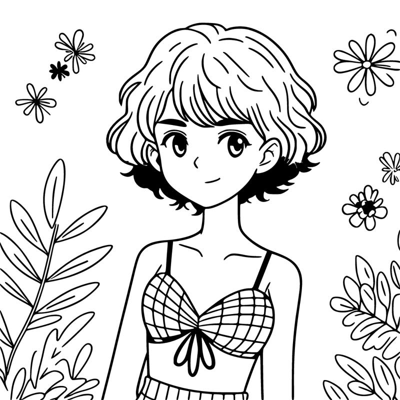 a realistic girl that is has a swim suit