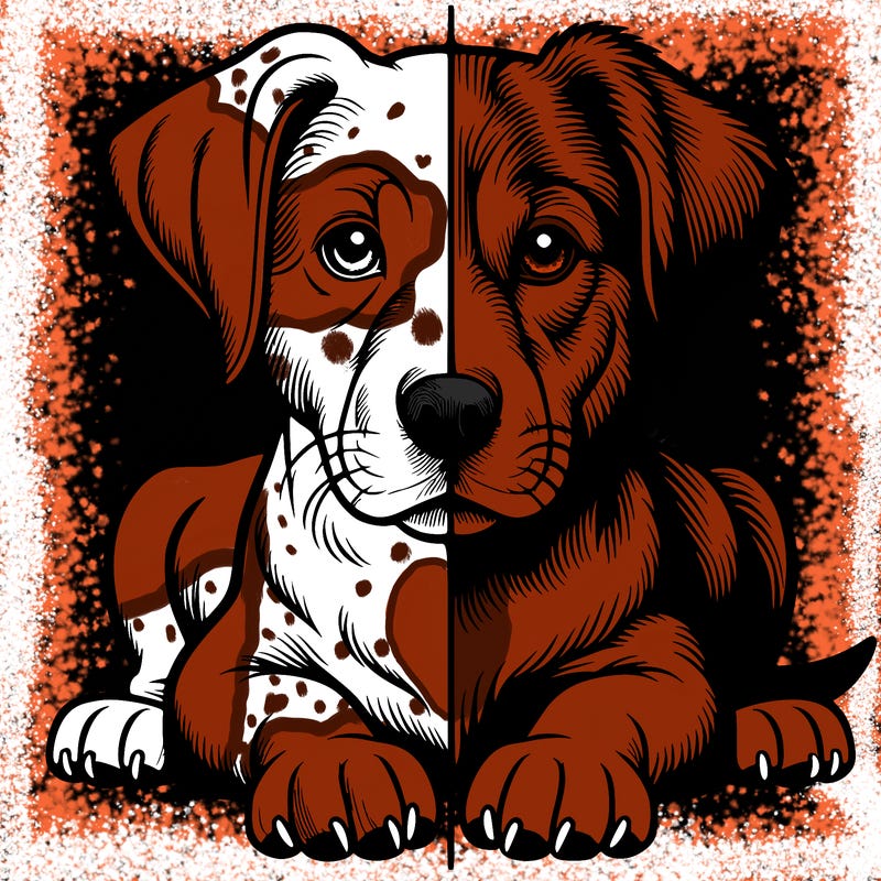 realistic dog split picture