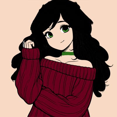 girl with sweater realistic