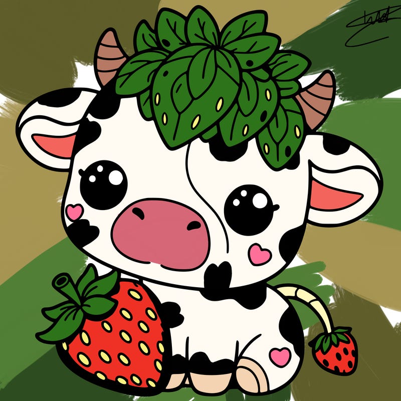 cute strawberry cow