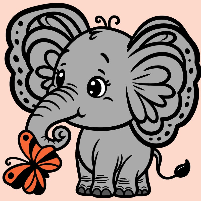 elephant with butterfly ears