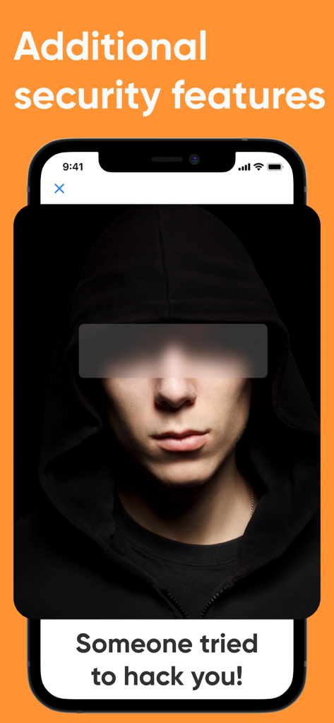 Secure Card Manager & Wallet - Pantalla de notificación de la aplicación Secure Card Manager que muestra una alerta de intento de hackeo
