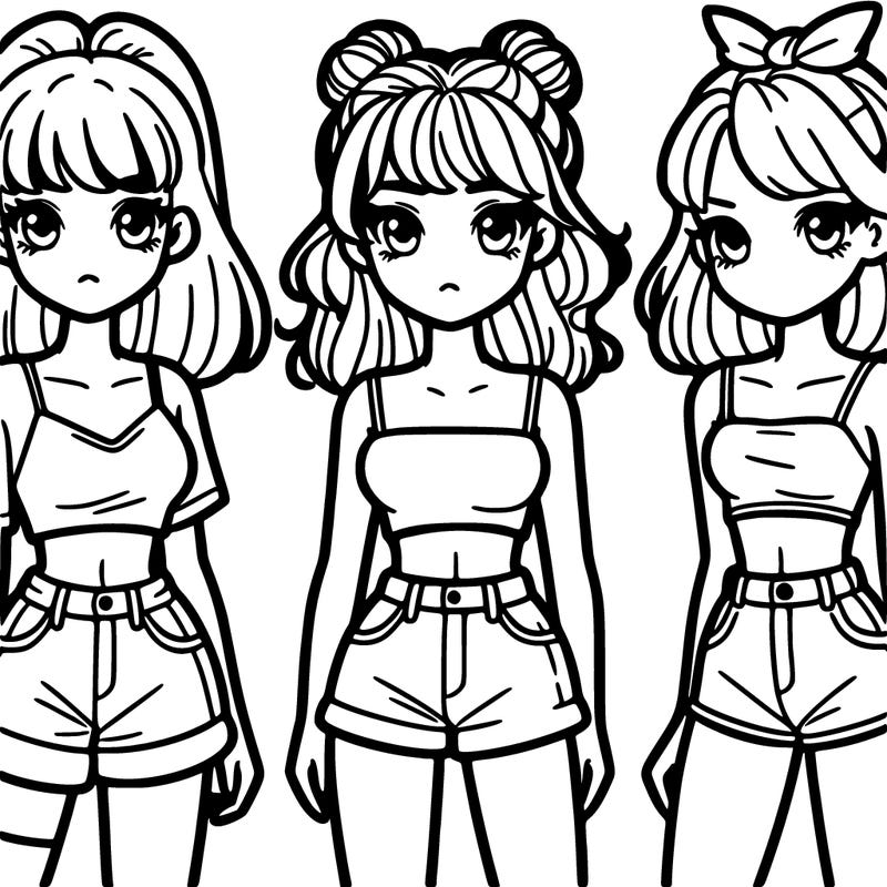 girls with crop tops and shorts