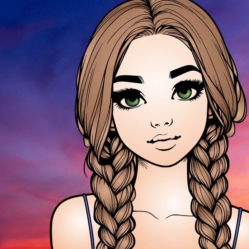 realistic girl with braids