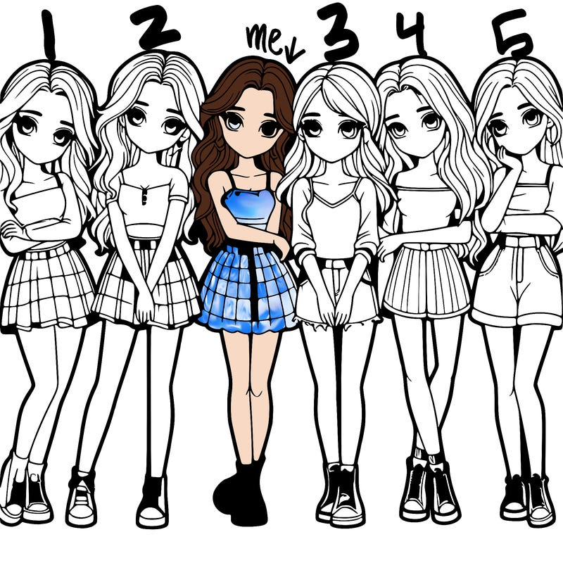 a group of girls realistic