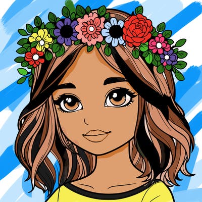 realistic girl with a flower crown