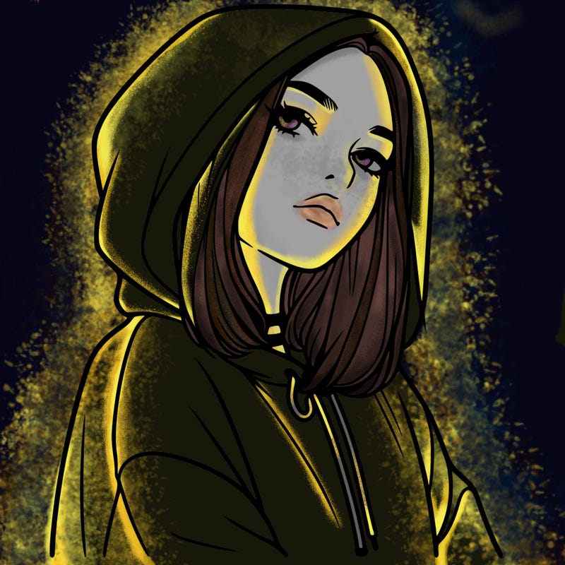 a realistic girl in a hoodie