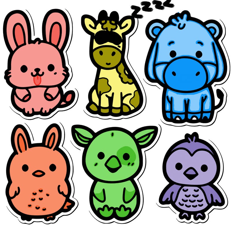 cute animal stickers