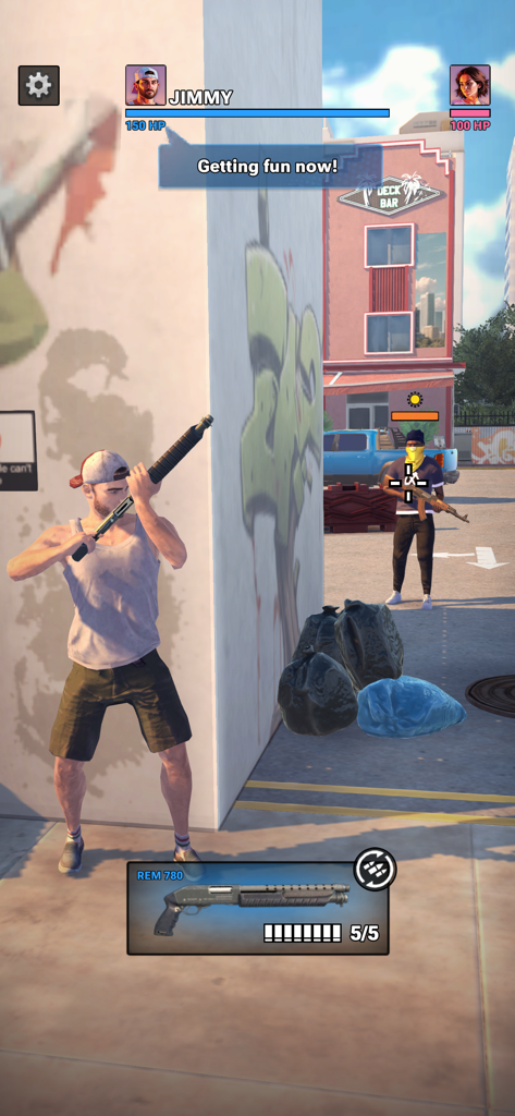 Gangs of Miami: Crime Shooter - Gangs of Miami Crime Shooter gameplay featuring character Jimmy in an urban shootout