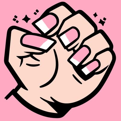 blank square nails with blank hand