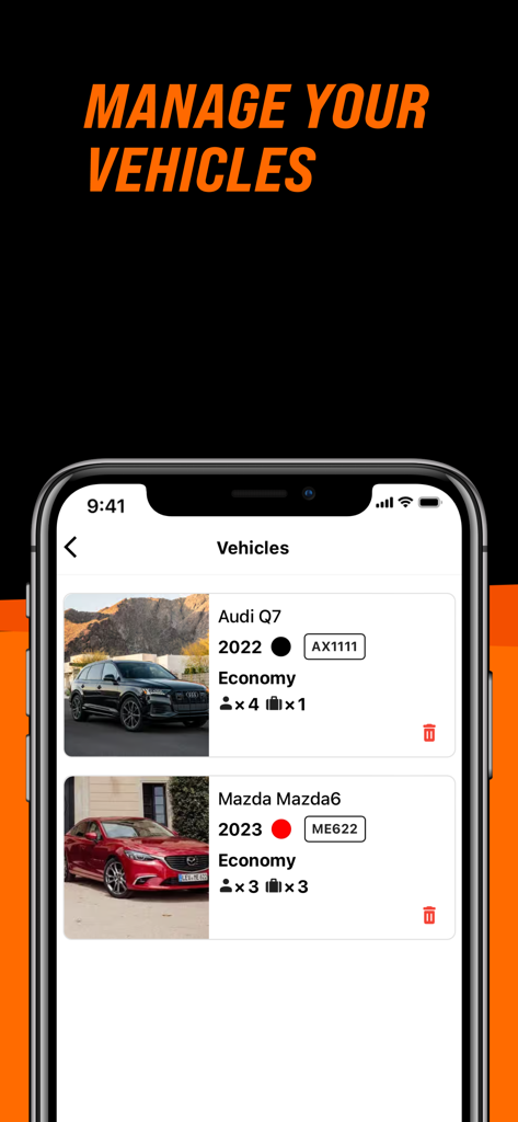 GetTransfer DRIVER Service - Interface for drivers to manage their professional vehicles in the GetTransfer app
