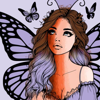 butterfly fairy realistic girl