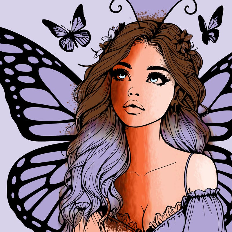 butterfly fairy realistic girl