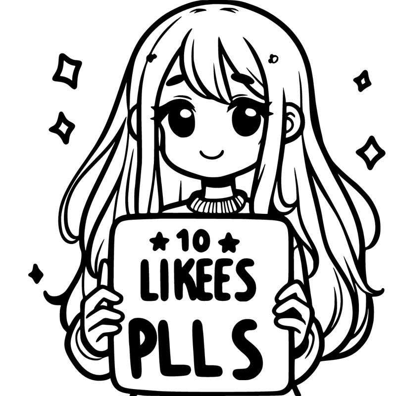 girl holding a sign that says 10 likes pls