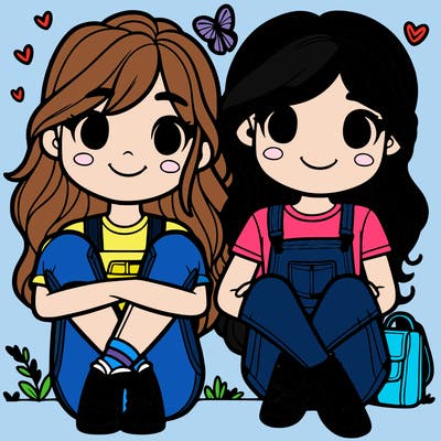 two best friends sitting down