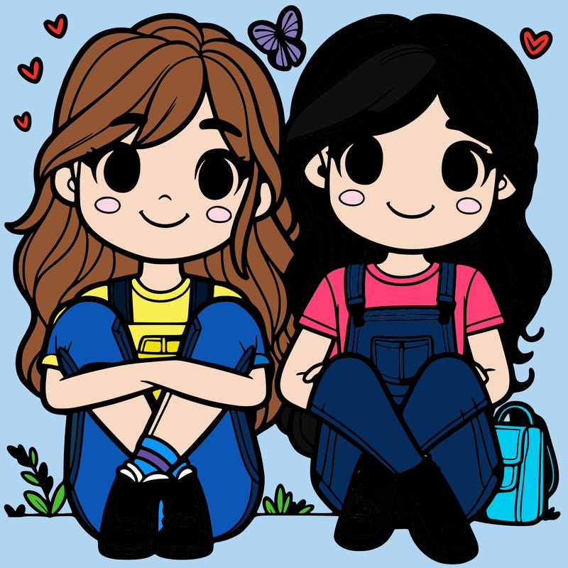 two best friends sitting down