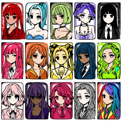 girls that look diffrent anime