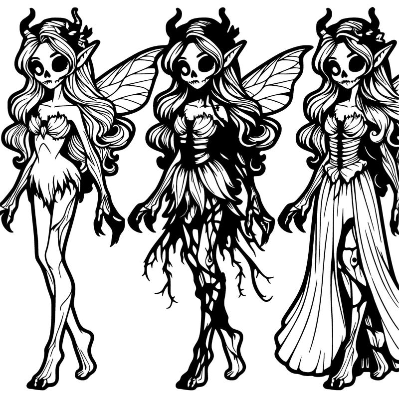 realistic beautiful scary fae