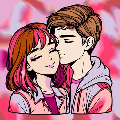 realistic girl and boy  love