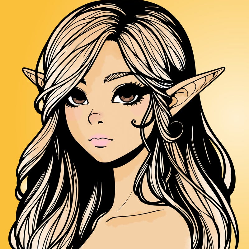 elf girl realistic dark fantasy