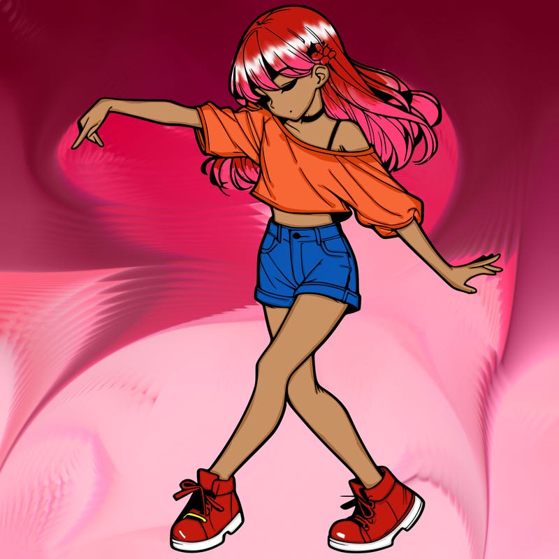 realistic girl danceing