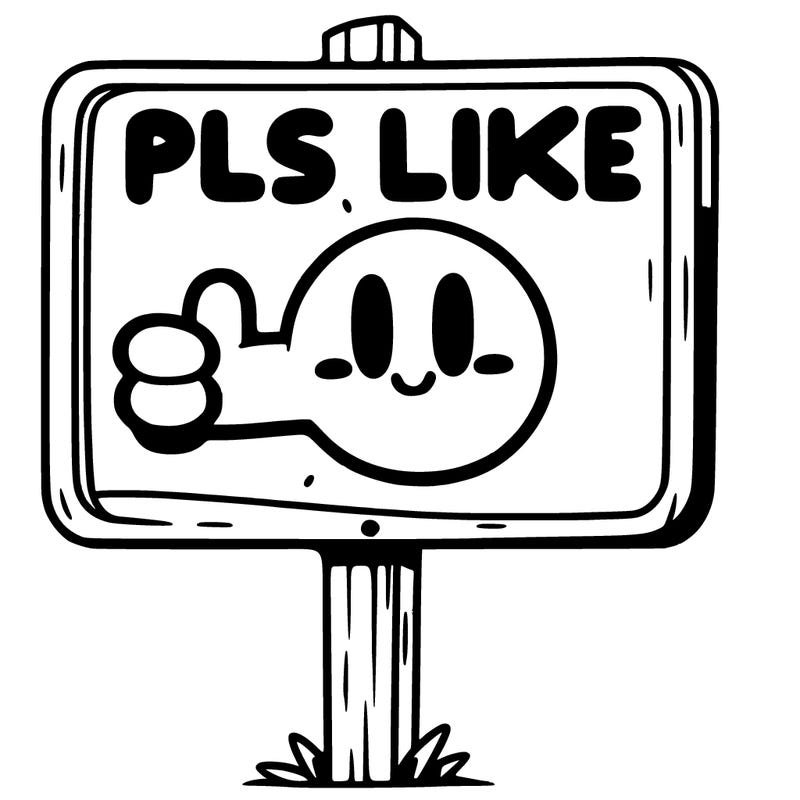 a sign with pls like on it