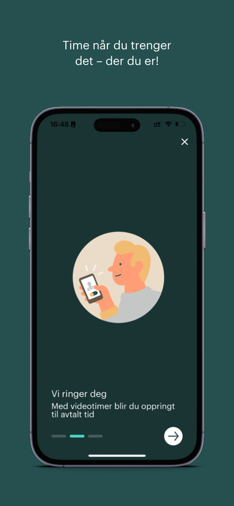 Dr.Dropin - Dr.Dropin app screen showing an illustration of a patient using a smartphone for a video medical consultation