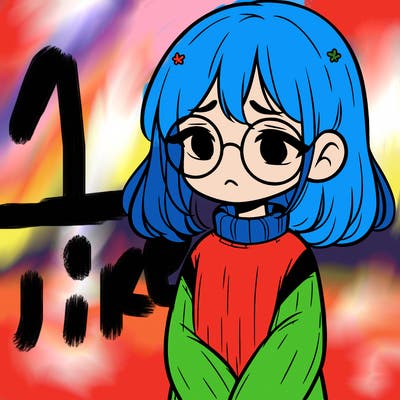 sad girl with glasses in a sweater