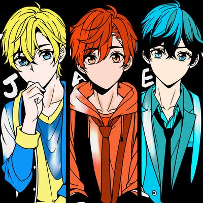 three anime boys