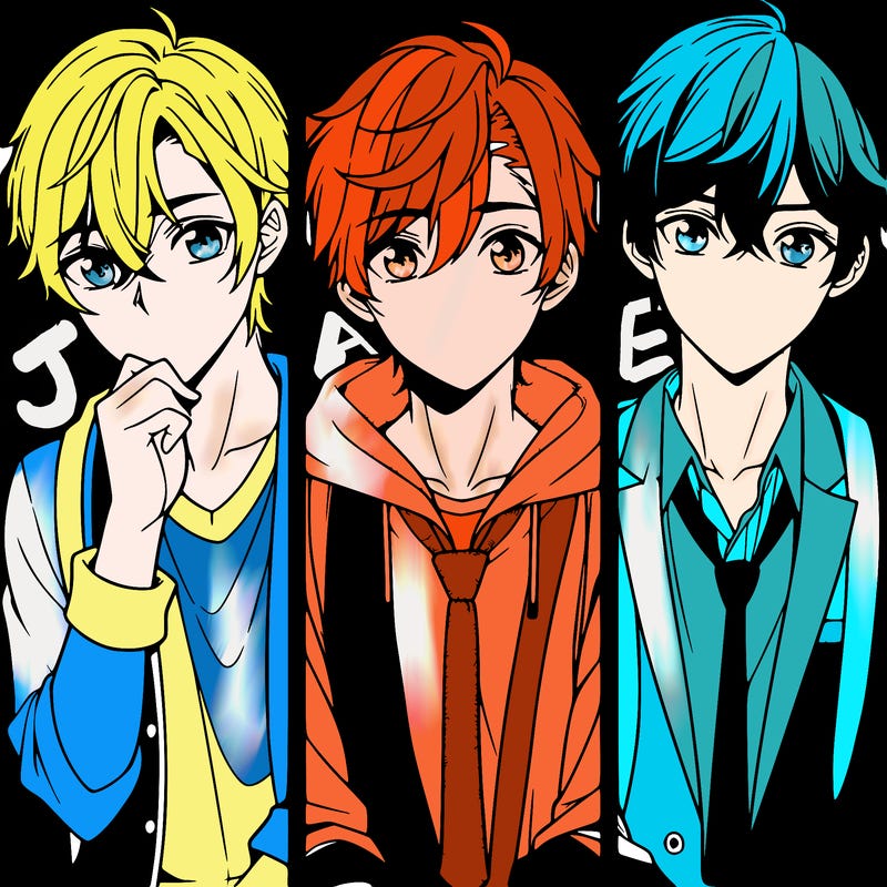 three anime boys