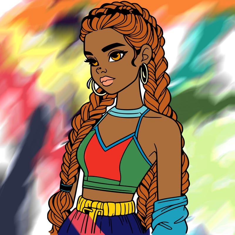 beautiful woman with braided hair crop top