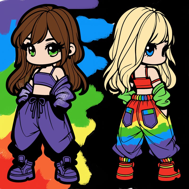 girl in crop top and baggy pants