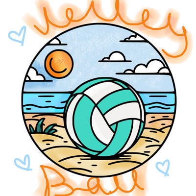 volleyball on a beach