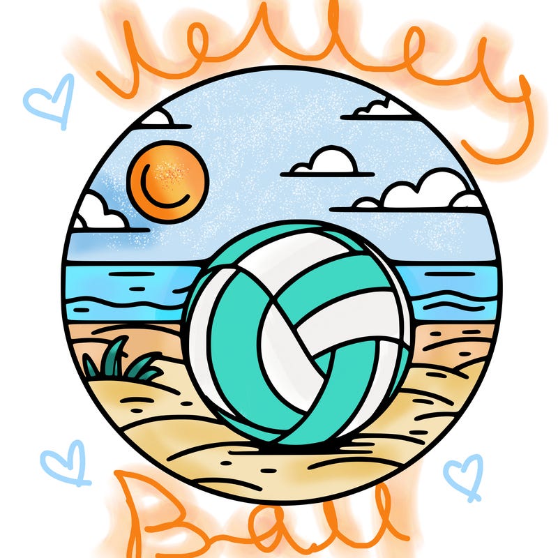 volleyball on a beach